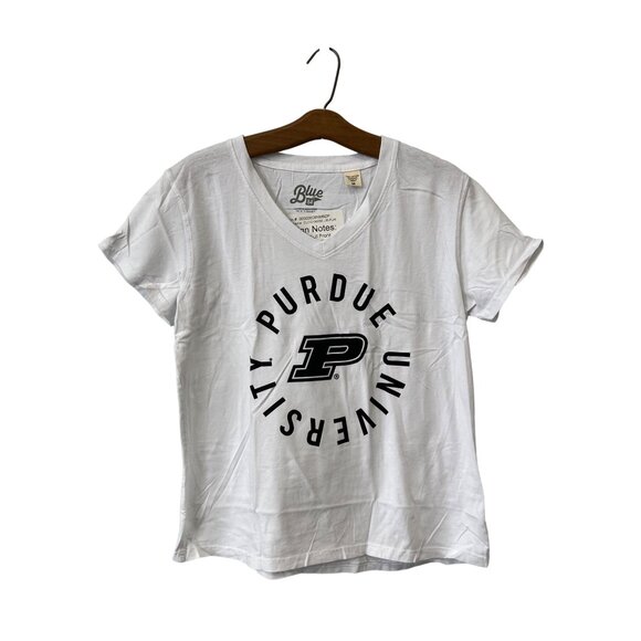Blue 84 Purdue University Short Sleeve Graphic T Shirt Women M White Cotton NEW - Picture 1 of 6